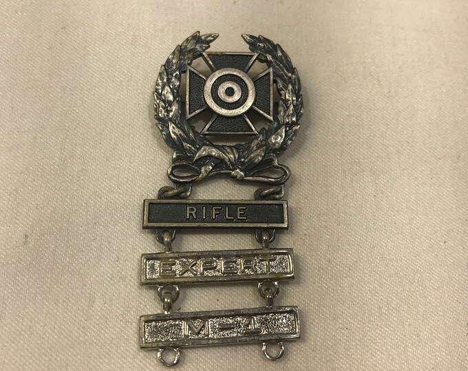 US Military Expert Rifle M1 Qualification Badge Vintage Etsy