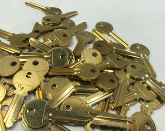 Brass key blanks, Y1 generic Yale, uncut keys for house, door, commercial residential, lot of 50 keys