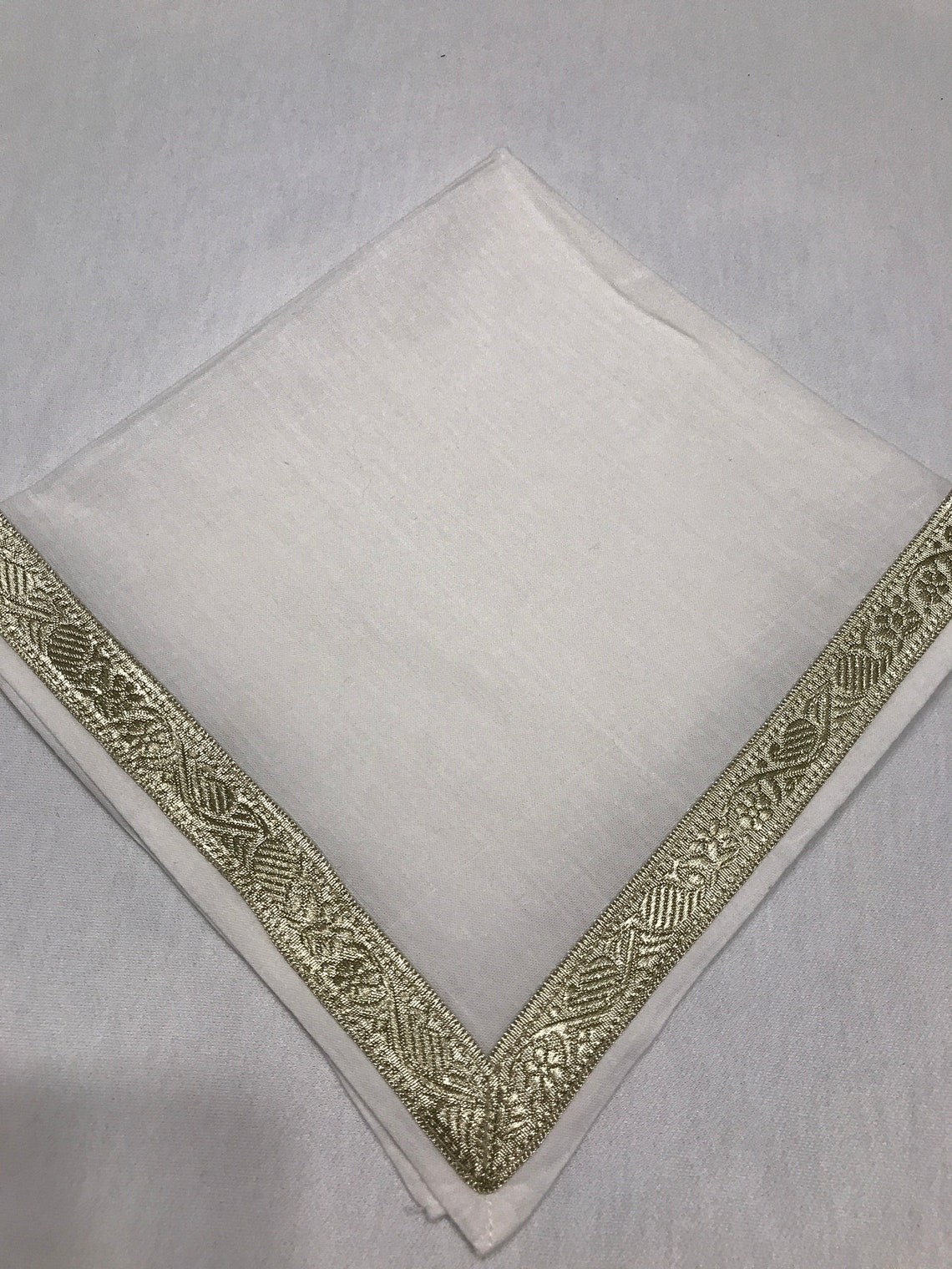 White with Gold Trim Cloth Napkin Set dinner napkins set of Etsy
