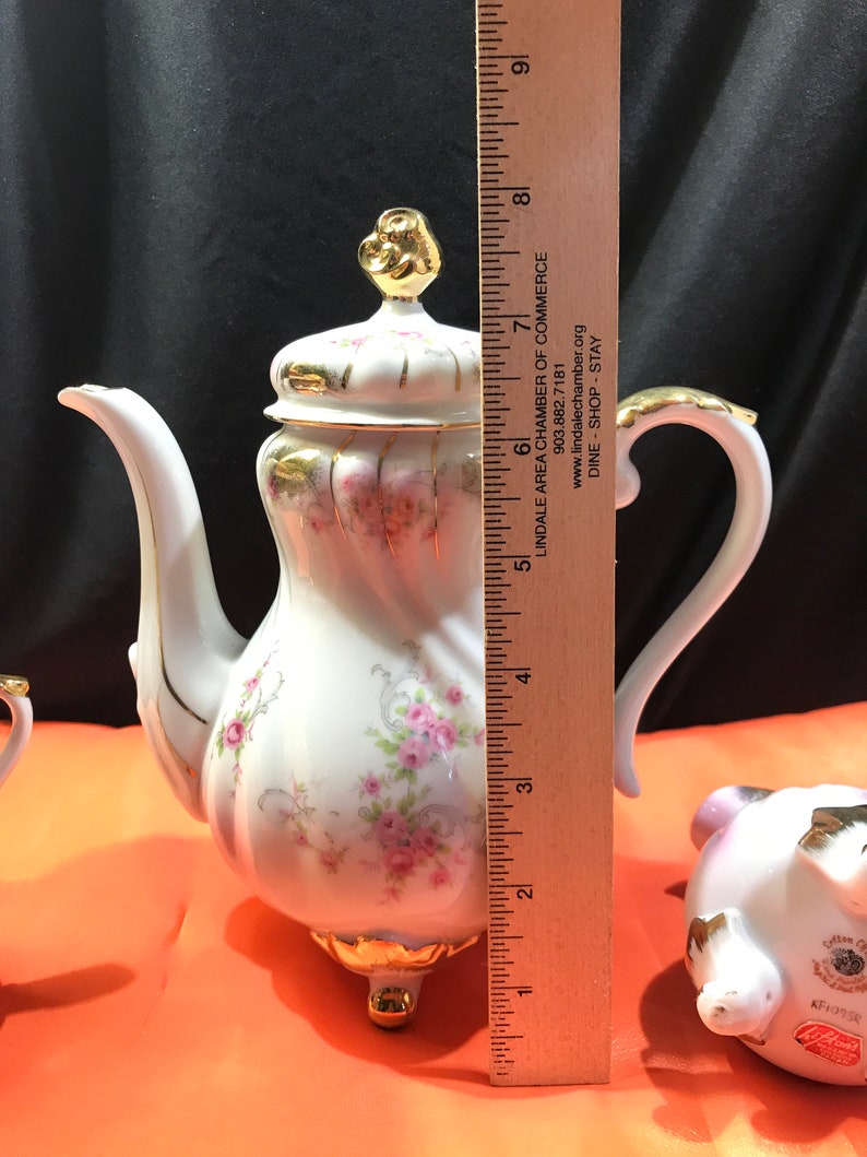 Lefton China Tea Set Teapot Sugar Bowl and Creamer Hand Etsy