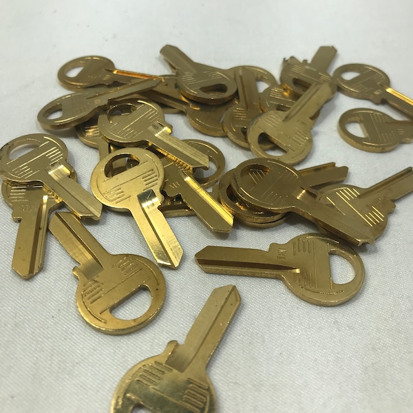 Brass key blanks, M1 generic Masterlock, uncut keys for Master padlock lot of 25 keys