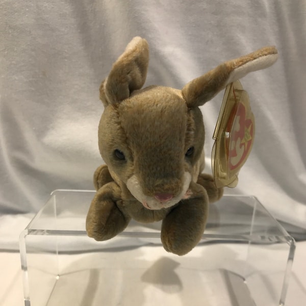 Ty beanie baby, Nibbly the rabbit, tag error 1998 plush toy, PE pellets, collectible