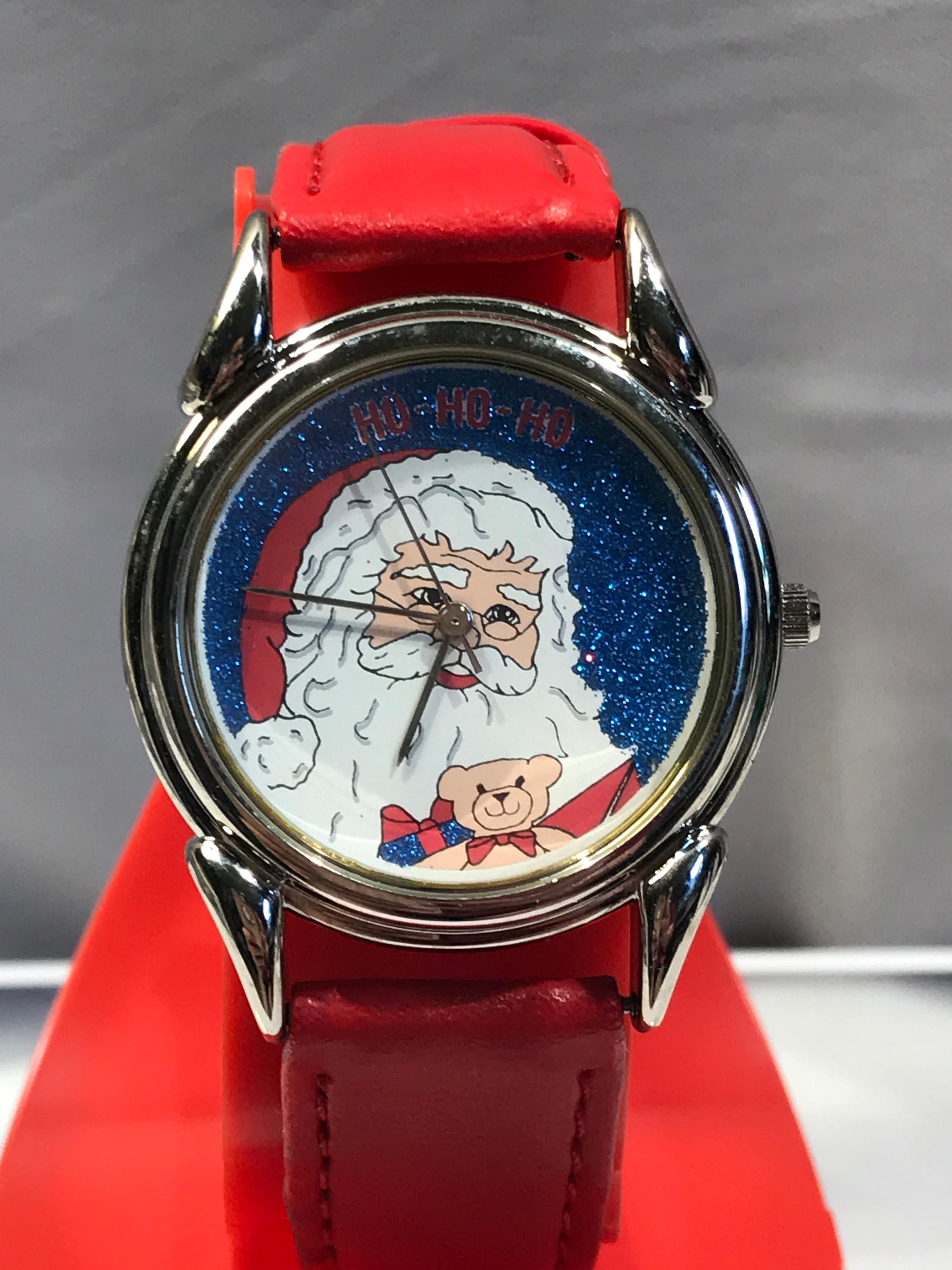 Santa Claus watch working analog Christmas design round Etsy