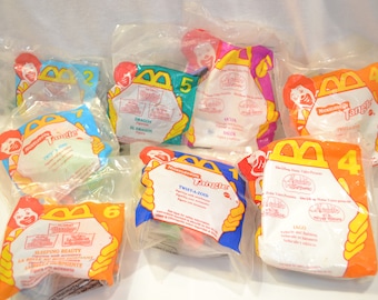 McDonalds Happy Meal toy lot, 1996 miscellaneous, various series, unopened in bags, 8 pieces set