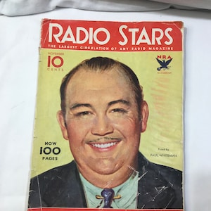 Vintage magazine, Radio Stars November 1933 featuring Al Jolson, antique advertisements, 1933 periodical