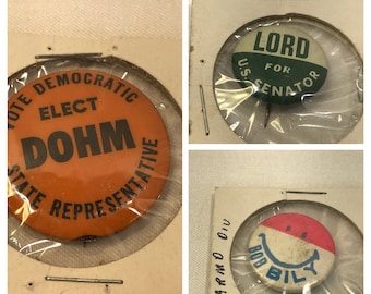 Vintage Political Campaign Button: 1960s Memorabilia