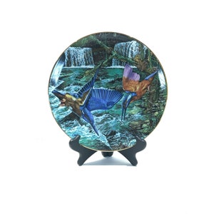 Eisvogel Die exotischen Vögel Tropiques 1981 Wandteller Royal Cornwall von Konrad Hack