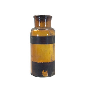 Antique MCW Apothecary Jar: Early 1900s Medicine Bottle with Cork