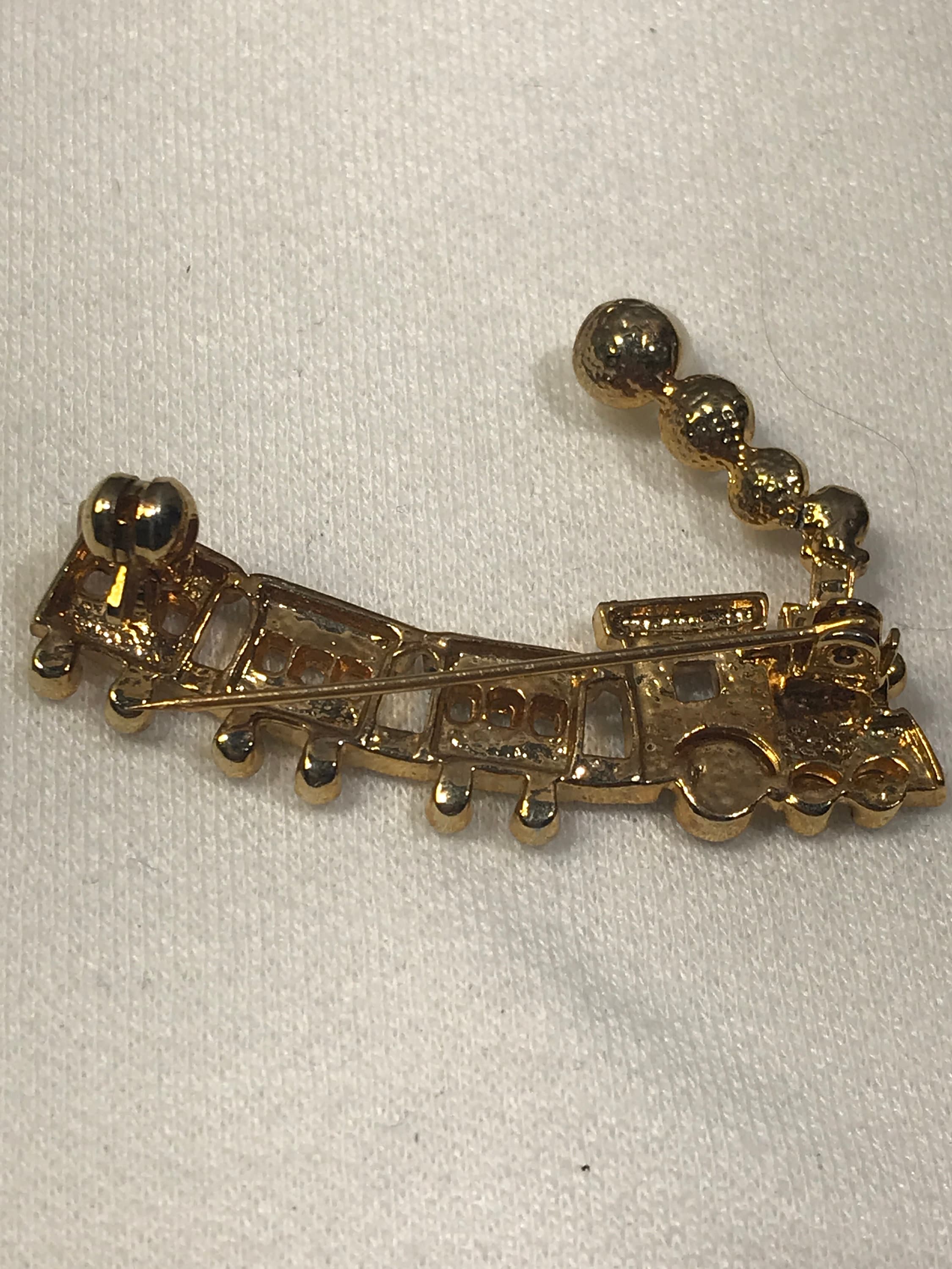 Train pin Christmas design Vintage Christmas Train sparkly | Etsy