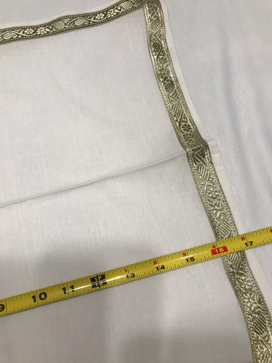 White with Gold Trim Cloth Napkin Set dinner napkins set of Etsy