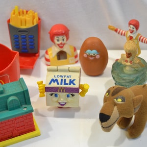 McDonalds Happy Meal toy lot, 1990's miscellaneous, various series characters, opened, vintage toy set