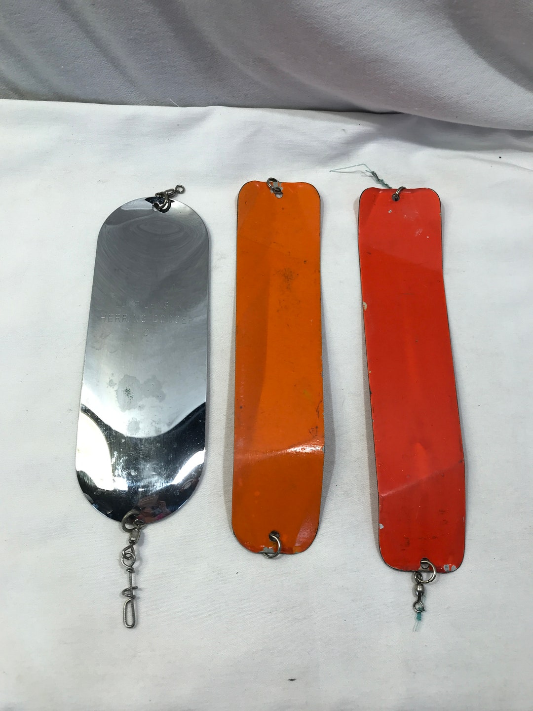 Luhr Jensen Herring Dodger Fishing Lure Tackle Silver Orange Etsy