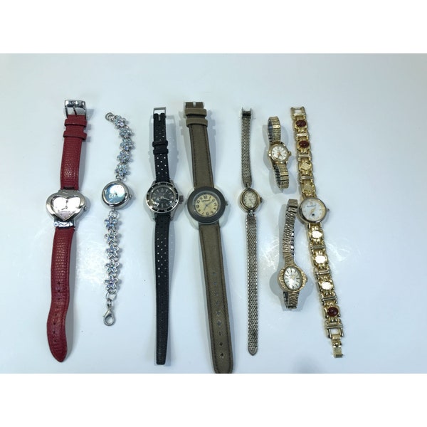 Vintage watch lot, 8 nonworking analog watches, Hamilton, Gruen, Incabloc, Sprout, Lucerne