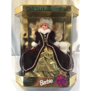 Sammlerstück Happy Holidays Barbie Sonderedition 1996, rotes Samtkleid, Originalverpackung