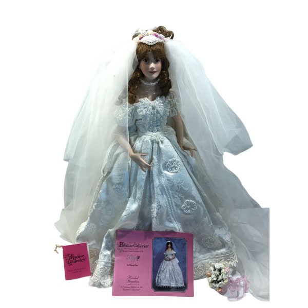 Paradise Galleries Treasury Collection 18" porcelain bride doll by Patricia Rose, signed in original box, limited edition numbered, wedding