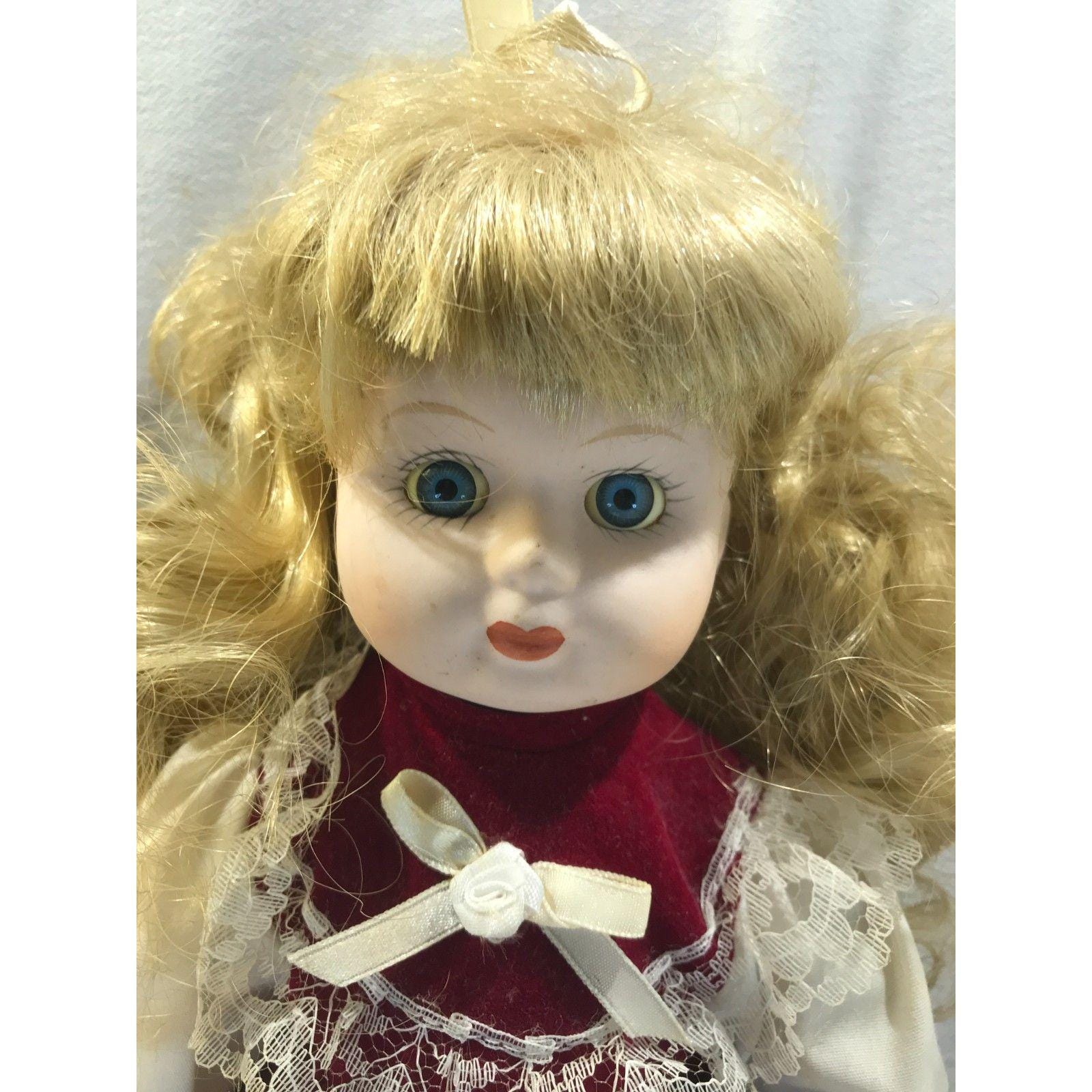 Poupée Porcelaine UNIS FRANCE 38cm - Robe Velours D'origine - Années 30