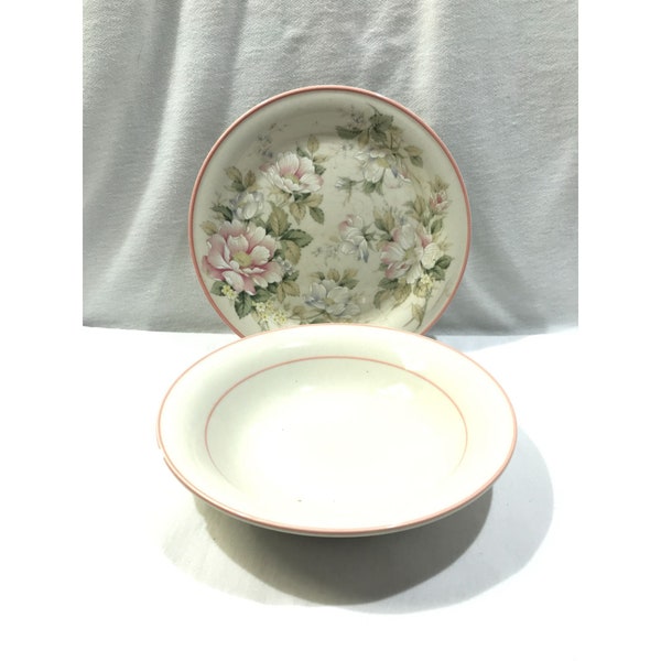 Sango Stoneware Millefleur 605 salad plate and bowl set, 2 piece set, rare design