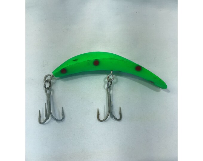 Flatfish 04 Fishing Lure, Green With Spots, I60, Large Fishing Lure Etsy
