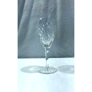 Crystal goblet, glass or crystal cut design 6.5&quot; drinking wine or champagne goblet
