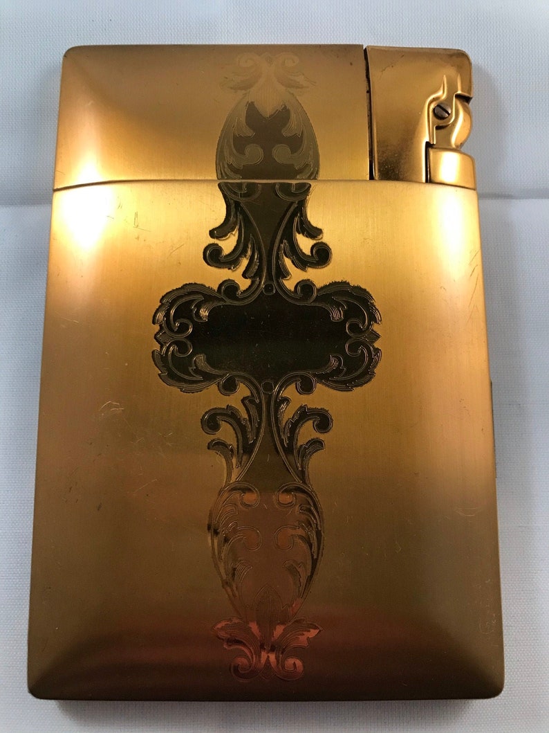 Gold Cigarette Case and Lighter Gold Elgin American Vintage Etsy