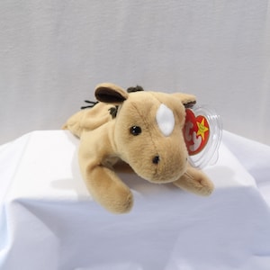 Ty beanie baby, Derby the horse, 1995 plush horse toy, PE Pellets