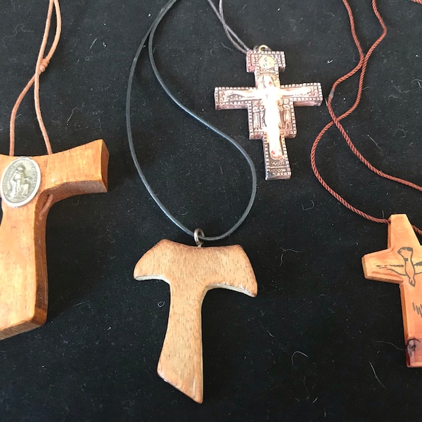 Tau Cross of St. Francis of Assisi, crucifix, Catholic cross, wooden, dove, Jesus, Tau, St. Francis, Catholic, Tau crucifix