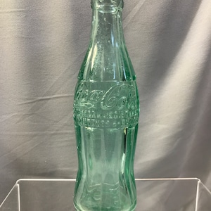 Coca-Cola bottle, Dalton Ga or Logansport Ind, antique, vintage clear green glass soda bottle, 6 ounce