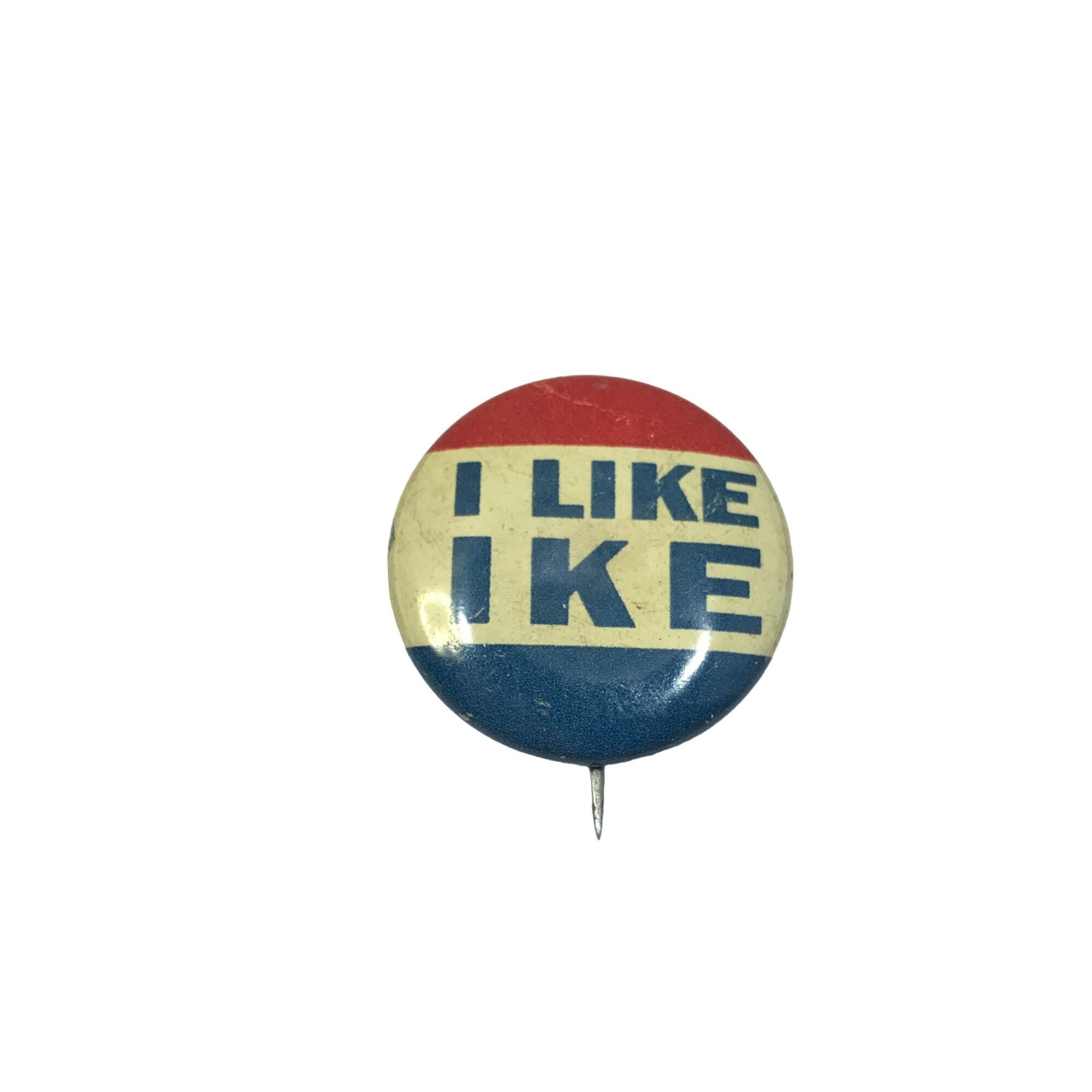 1950s Eisenhower Campaign Button, I Like Ike Pinback Button, Allied Printing, .75 Presidential Campaign Button Souvenir