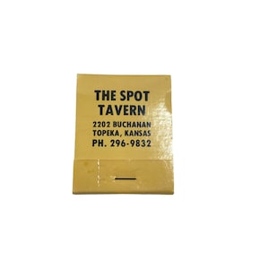 Vintage matchbook, The Spot Tavern in Topeka Kansas, odd colored matchbook cover