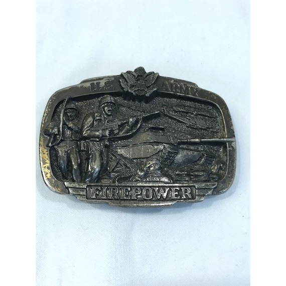 Vintage 1983 US Army Firepower belt buckle, made … - image 2