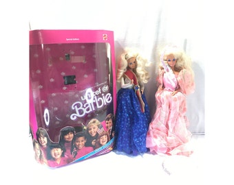 Vintage-Barbie-Puppenposten, 1989 Unicef und 1990 Happy Birthday Barbie, gebrauchte offene Box, Sammlerstück