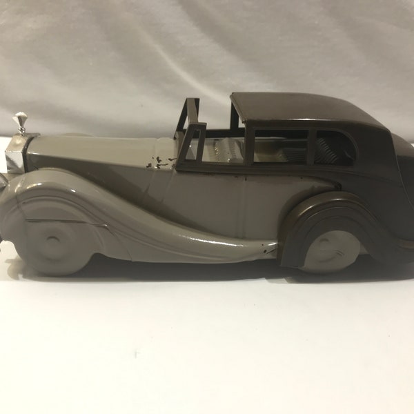 Vintage Avon bottle, Rolls Royce, car shaped bottle, Deep Woods aftershave, gray glass decanter, 1970s era