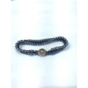 Pulsera Swarovski, cierre de plata de ley 925, azul, 7&quot; de largo