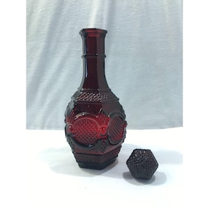 Avon Cape Cod Ruby Red decanter, wine or drink decanter, 9.5&quot; tall, 16 oz