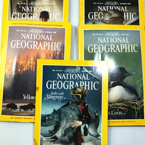 National Geographic Magazine, 1989 vintage magazine, choice of dates, NatGeo archive