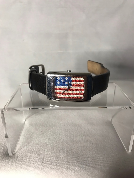 Fossil flag watch, US flag in Swarovski Crystal fr