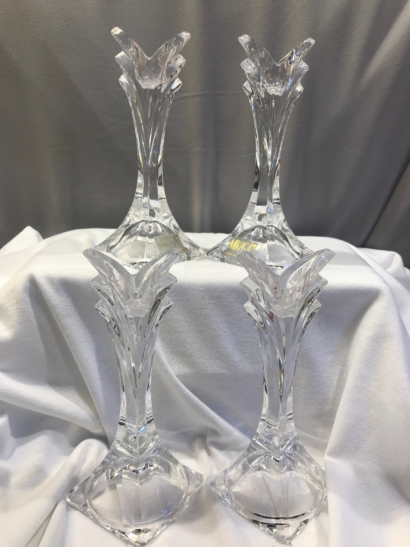 Mikasa Crystal Candle Holder Set Vintage Crystal Candle Etsy
