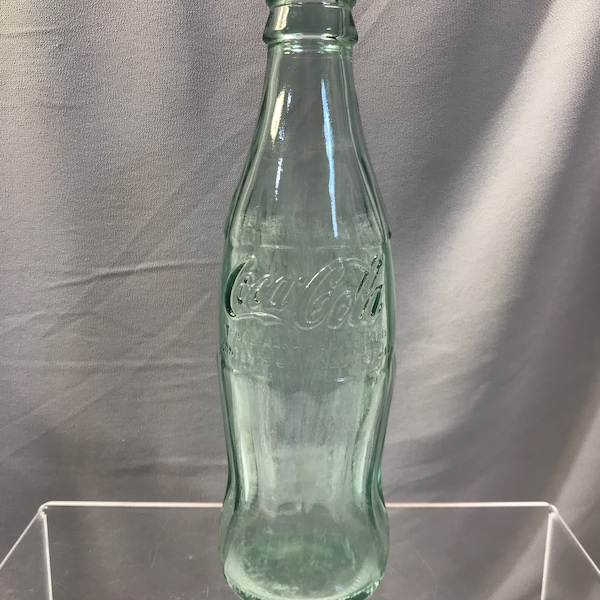 Coca Cola bottle, Holiday Greetings 1994, vintage Coke bottle, antique soda bottle, clear green glass,  8 oz, no makers marks on bottom