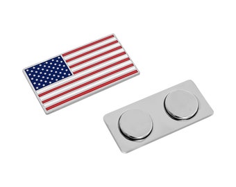 American USA Flag Enamel Lapel Pin with Magnetic Backing for jacket, backpack, memorial, clothes, bag, shirt