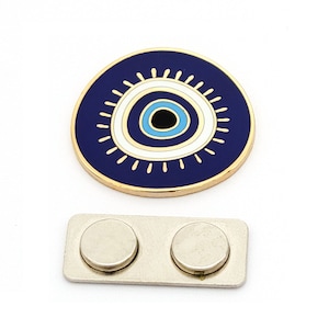 Evil Eye Nazar Cheshm geëmailleerde reversspeld met magnetische achterkant voor jas, rugzak, gedenkteken, kleding, tas, shirt