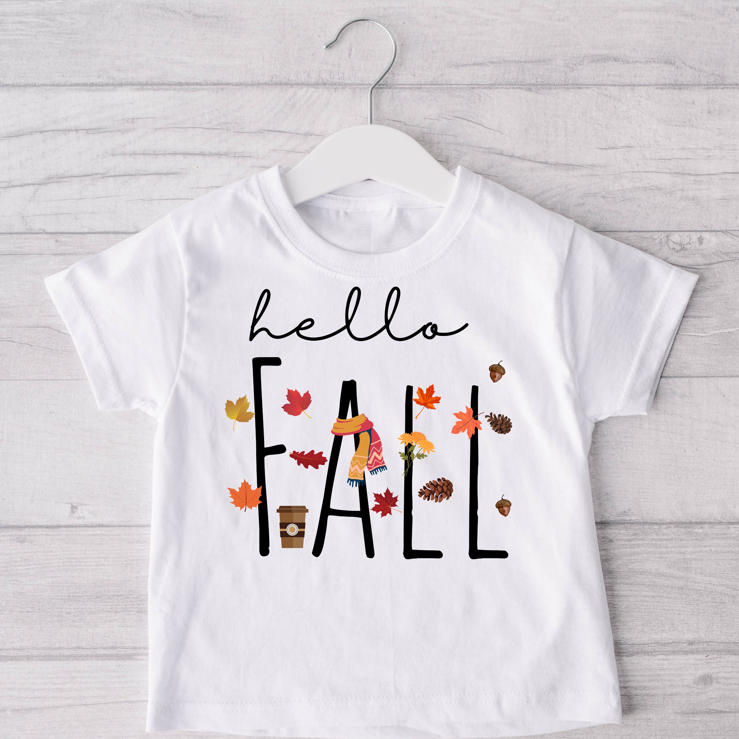 Toddler fall shirt kids shirt Hello Fall t shirt Toddler Etsy