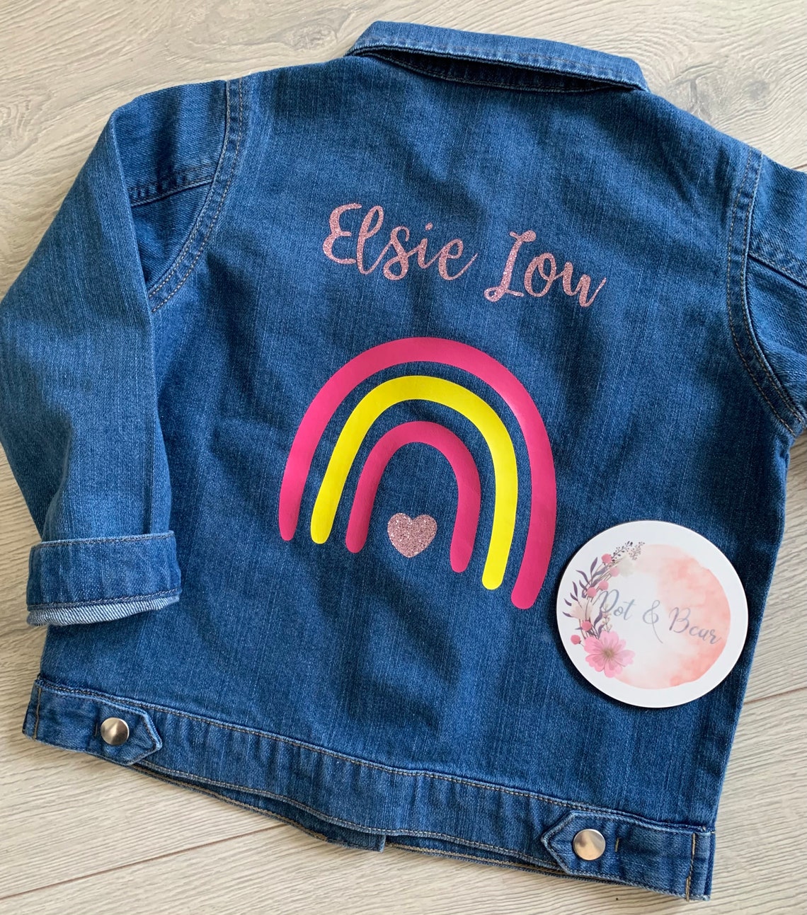 personalised childrens denim jacket