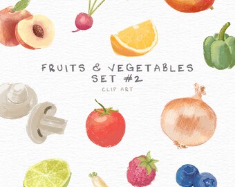 Fruits and Veggies clip art - set #2 - clip art for cooking or cook book, food illustrations, clip art food, fruit and vegetable png images