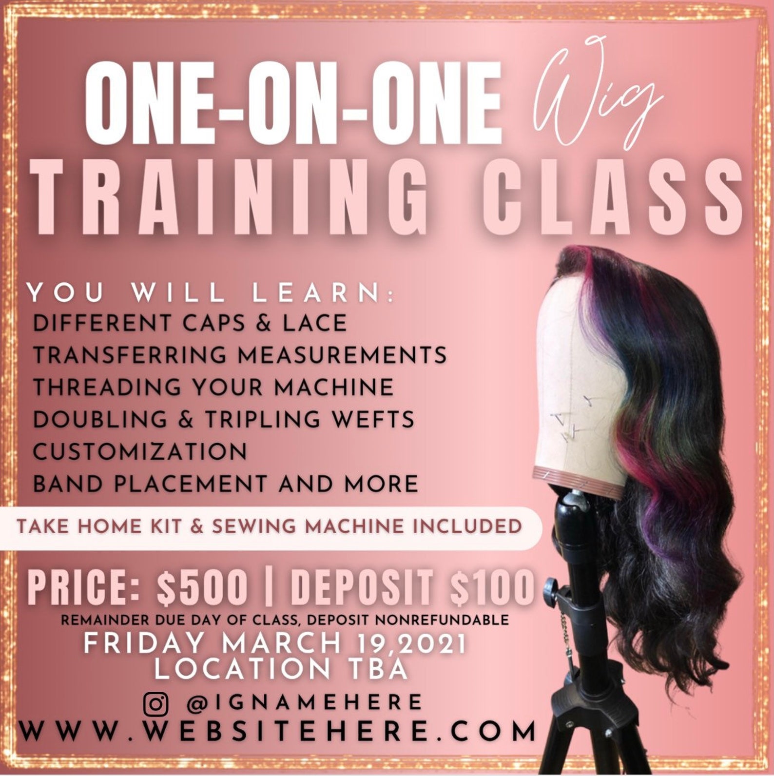 Premade Training Class Flyer Hair Salon Flyer Hair Stylist Etsy