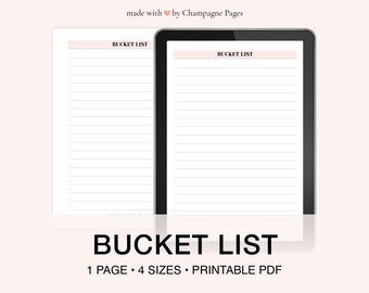 Modello stampabile per la lista dei desideri, pianificatore degli obiettivi (PDF)