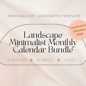 Perpetual Calendar Printable Bundle, Minimalist Calendar Template, Digital Calendar, Editable Calendar, iPad Calendar GoodNotes Template