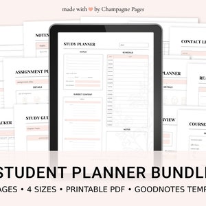 Printable Digital Planner for Students, Study Planner, Back to School Planner, College Planner, GoodNotes Template, GoodNotes Student