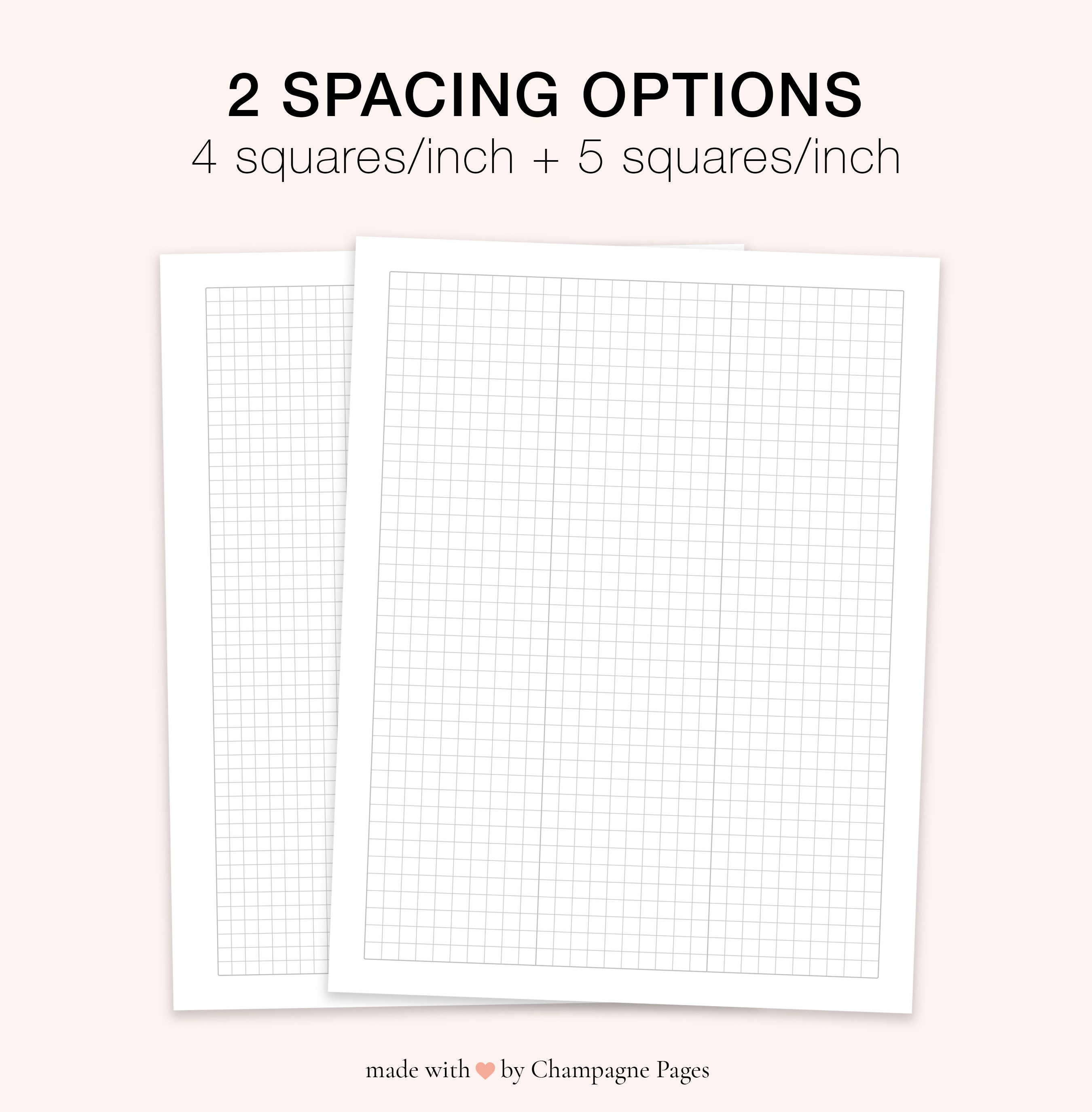 3 Column Graphing Paper Templates 5x5, 4x4 Quad Ruled Grid Paper Pastel Templates, Goodnotes