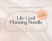 Life Goal Planner Bundle, Goal Setting Journal (PDF Digital Download)