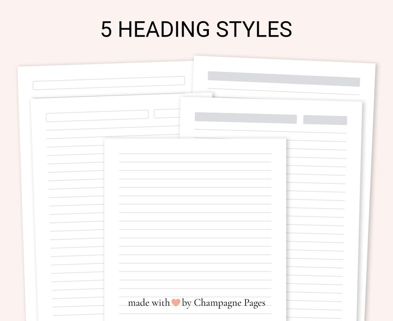 Printable Paper Templates Narrow Ruled, 6.4mm Spacing Lined Paper